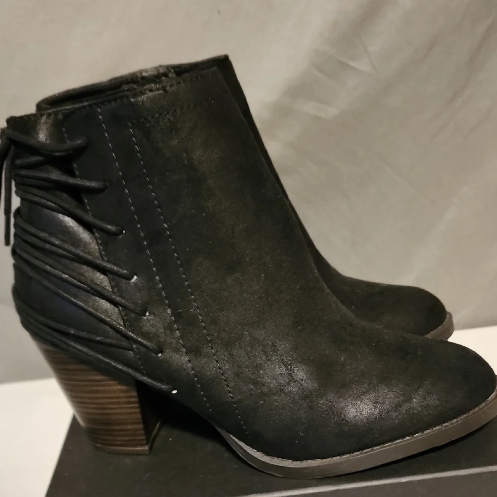 SM New York Black Ankle Booties with Side Zipper